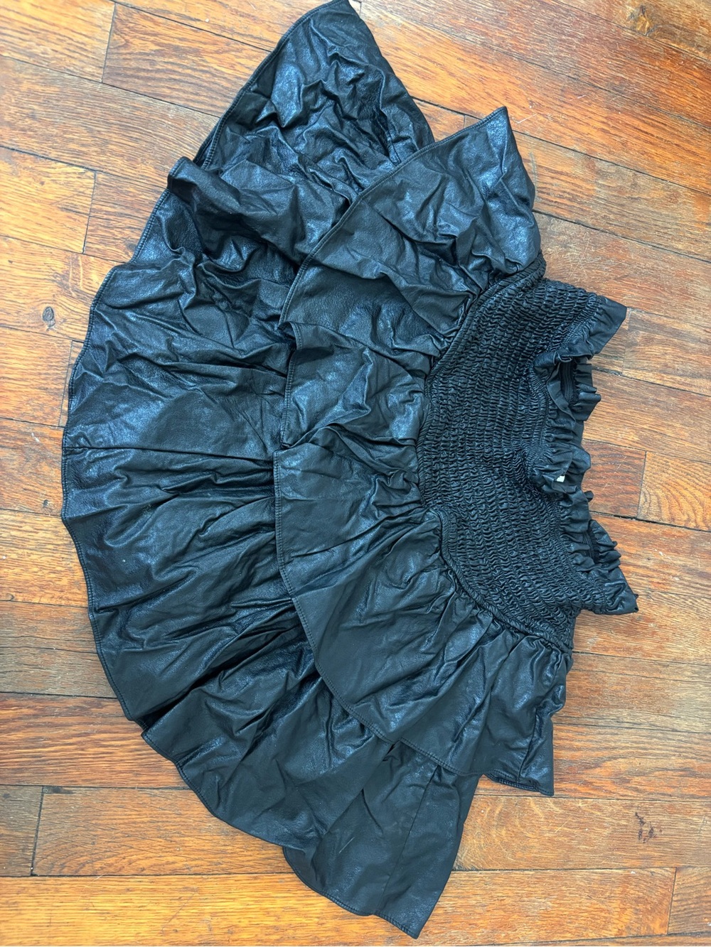 Mustard Seed Black Tiered Ruffle Skort with Smocked Waist